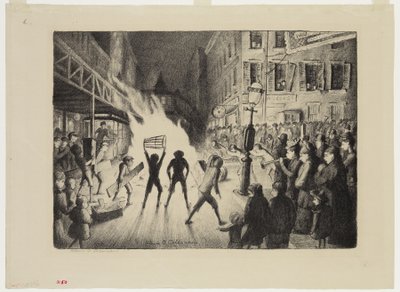 Election Night Bonfire, 1928 by Glenn O Coleman